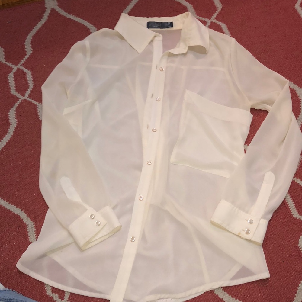Sheer cream blouse